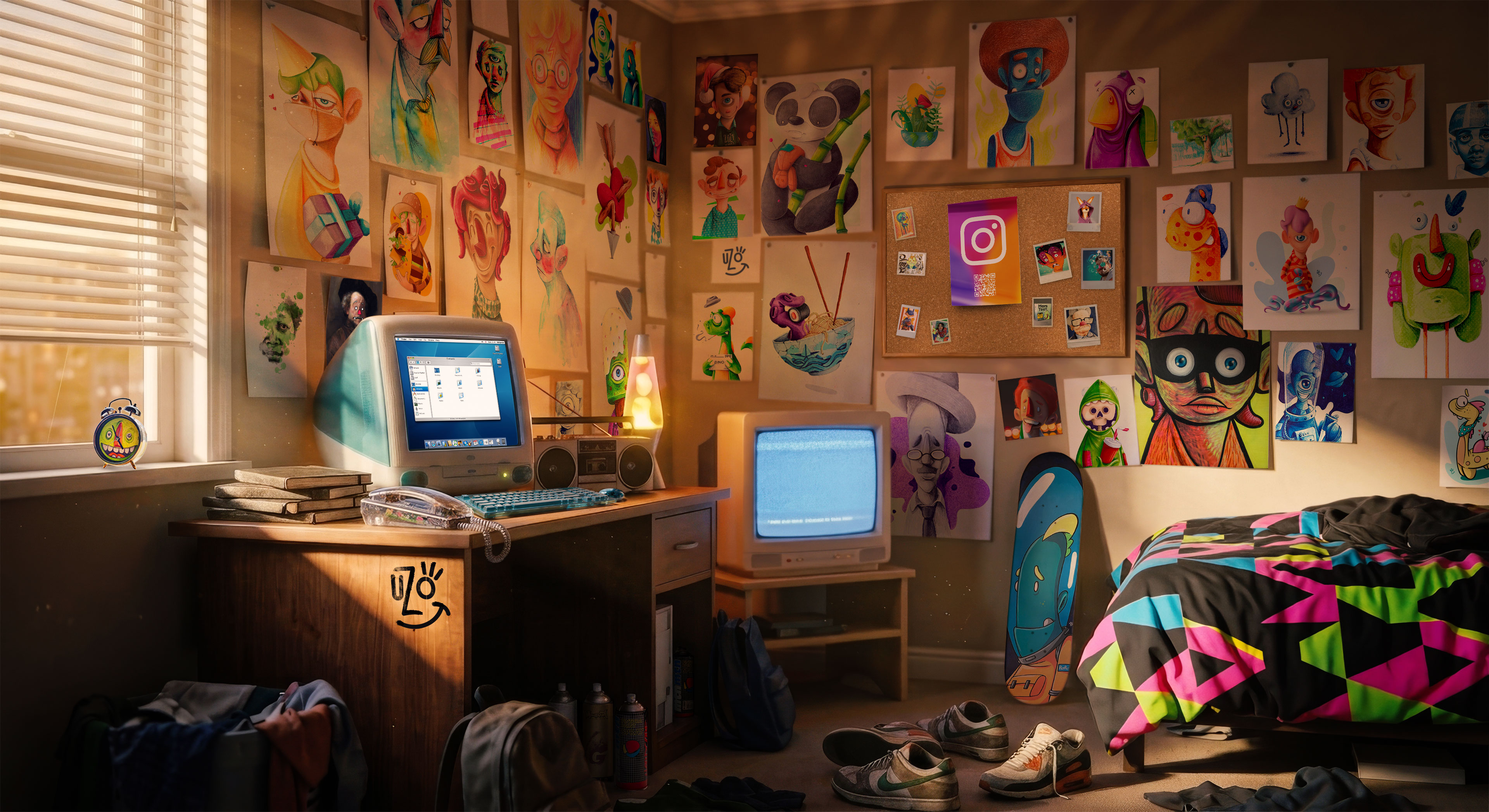 A bedroom, in daylight