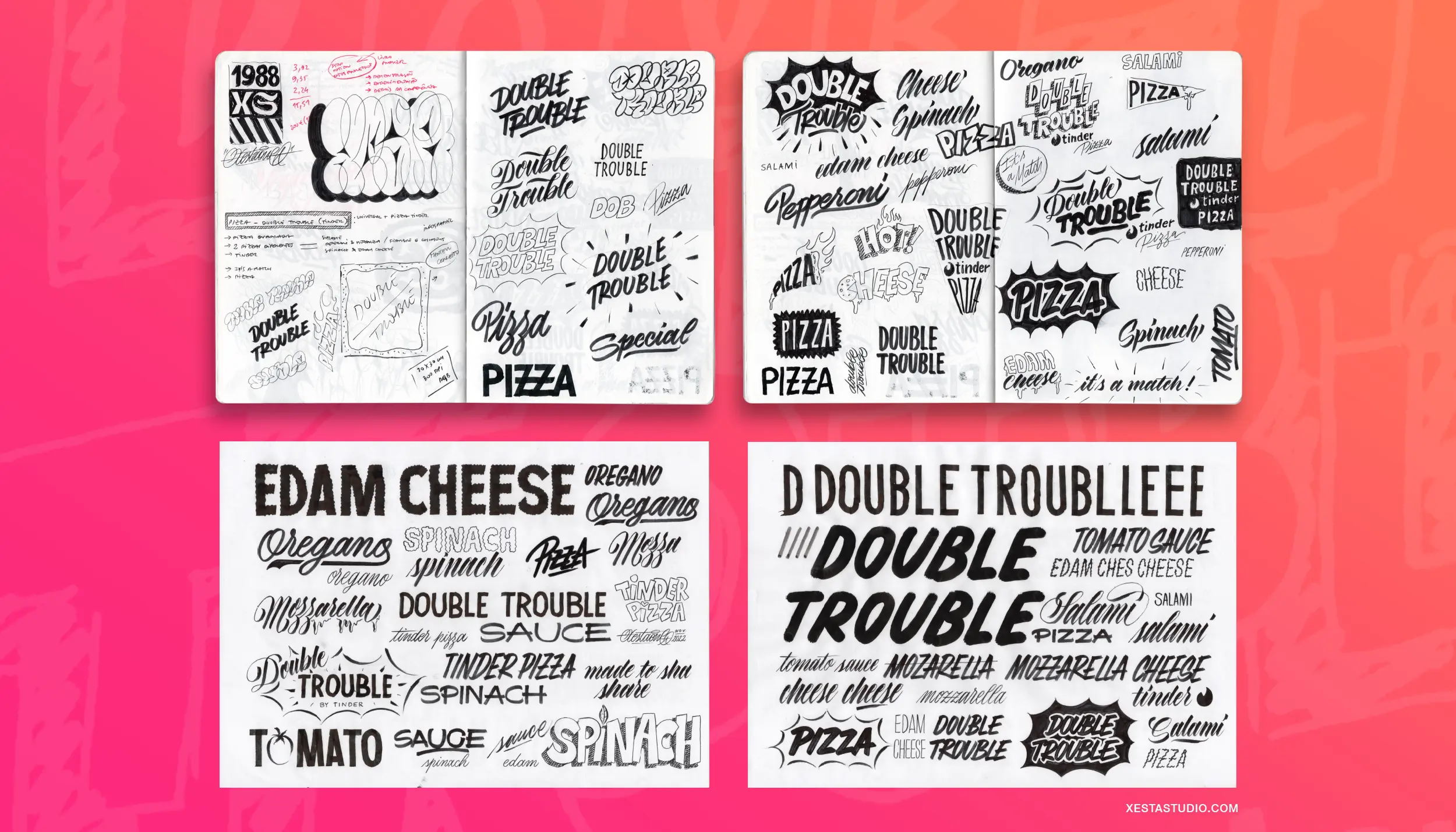 Tinder Pizza: Lettering (Xesta Studio)